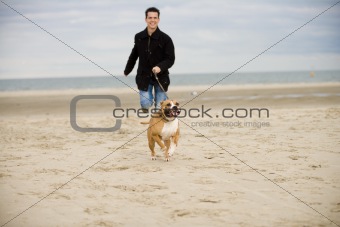 running on the beach