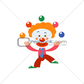 Clown Juggling Simplified Isolated