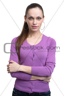 Young casual woman isolated