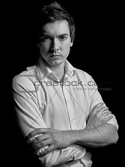 young businessman in white shirt
