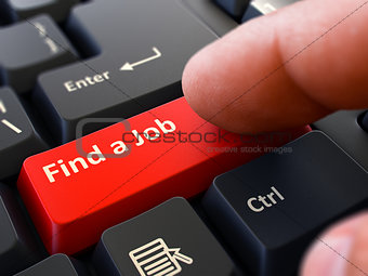Find a Job - Written on Red Keyboard Key.
