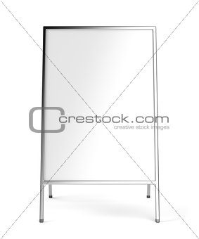 Advertising stand with silver frame 