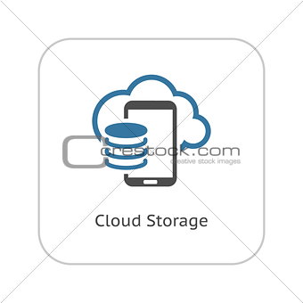Cloud Storage Icon. Flat Design.