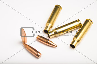 Rifle bullets separated