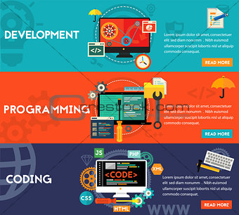 Programming, Development and Coding Concept Banners