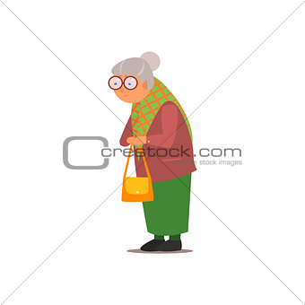 Old Lady Vector Illustration