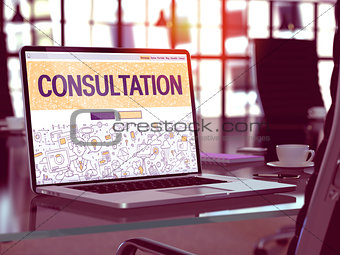 Consultation - Concept on Laptop Screen.