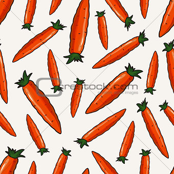vector seamless cartoon pattern of carrots