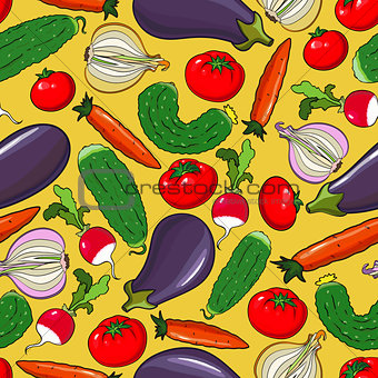 Seamless background with vegetables