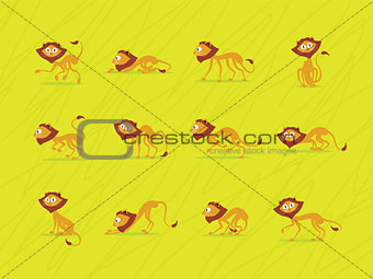 Lions on green background