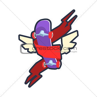 Winged Skateboard Logo Design