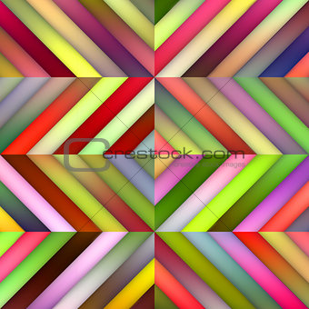Vector Seamless Multicolor Shades Gradient Diagonal Stripes Tiles Geometric Pattern