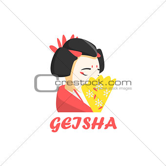 Geisha Cartoon Style Icon