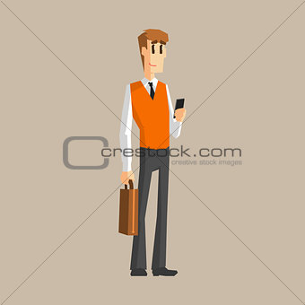 Office Worker With Cell Phone