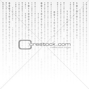 Black and White. Algorithm Binary Code with digits on background