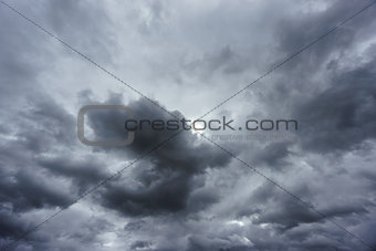 Cloudy sky, close storm