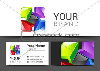 abstract decorative multicolor business card for your logo