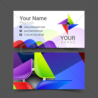 abstract decorative multicolor business card for your  logo