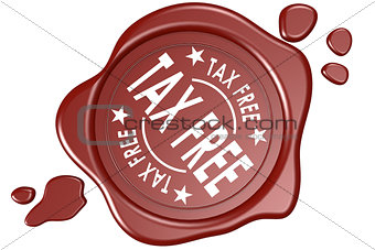 Tax free label seal isolated