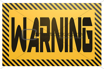 Banner with warning word