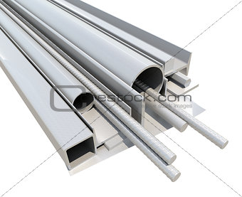 Rolled metal products. 3d render