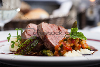 Veal fillet with vegetable ratatouille
