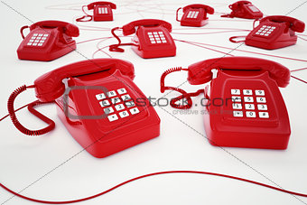 3D rendering of red telephone