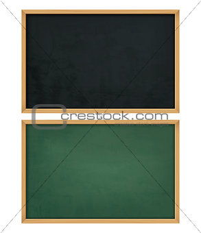 empty black board with wooden frame