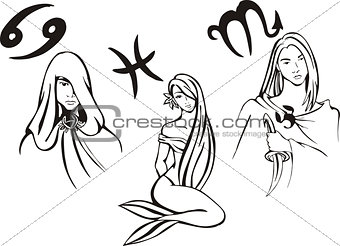 Set of 3 Water Zodiac Signs