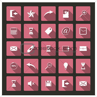 Set of web icons, vector illustration.