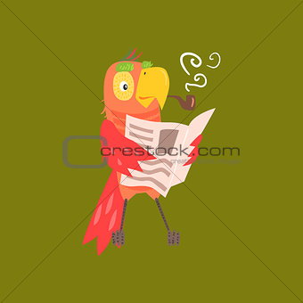 Parrot Reading Newspaper Image