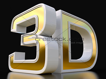 3D logo isolated on white background with reflection effect.