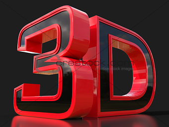 3D logo isolated on white background with reflection effect.