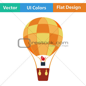 Flat design icon of hot air balloon