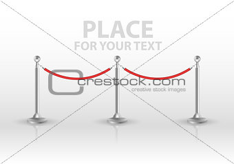 Tiled stand barriers isolated on white background. vector