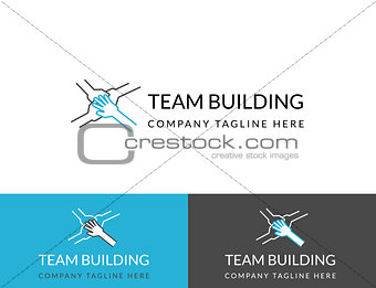 Team building business logo design in three colors