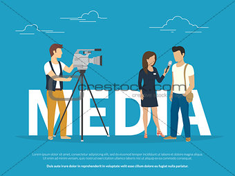 Mass media concept illustration