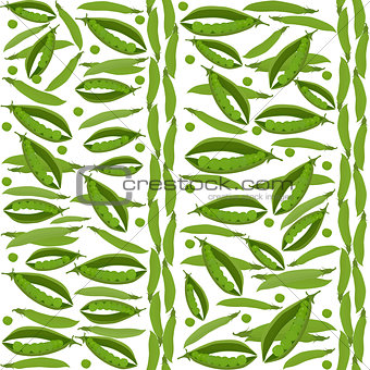 Green peas seamless pattern, vegetable background