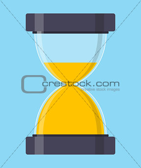 Hourglass, Sandglass Icon in Flat Style. Vector Illustration