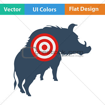 Icon of boar silhouette with target