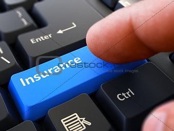 Insurance - Concept on Blue Keyboard Button.