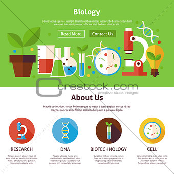 Biology Science Flat Web Design Template