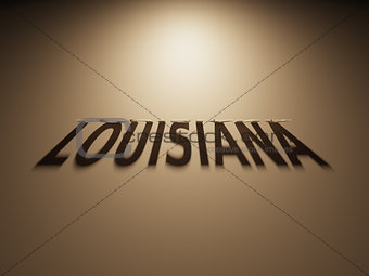 3D Rendering of a Shadow Text that reads Louisiana
