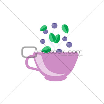 Blueberry Tea In Violet Cup