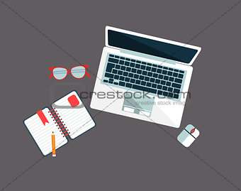 Workplace With Lap Top