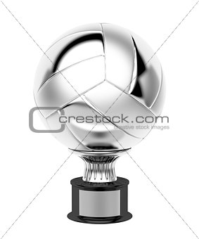 Silver volleyball trophy