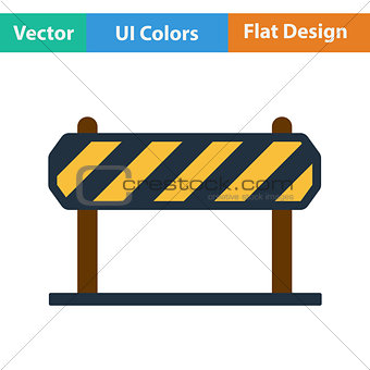 Flat design icon of construction fence
