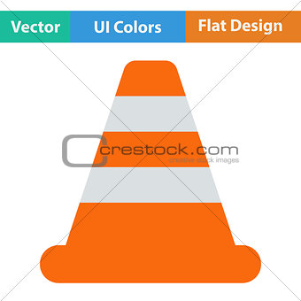 Flat design icon of Traffic cone
