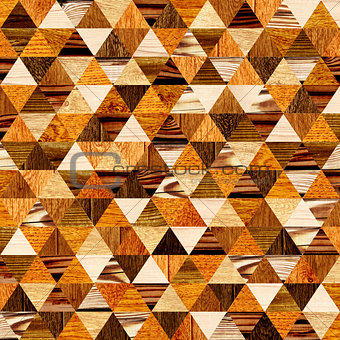 Grunge background with wooden triangles patterns 
