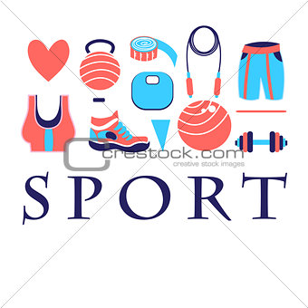 Different colored sports symbols
